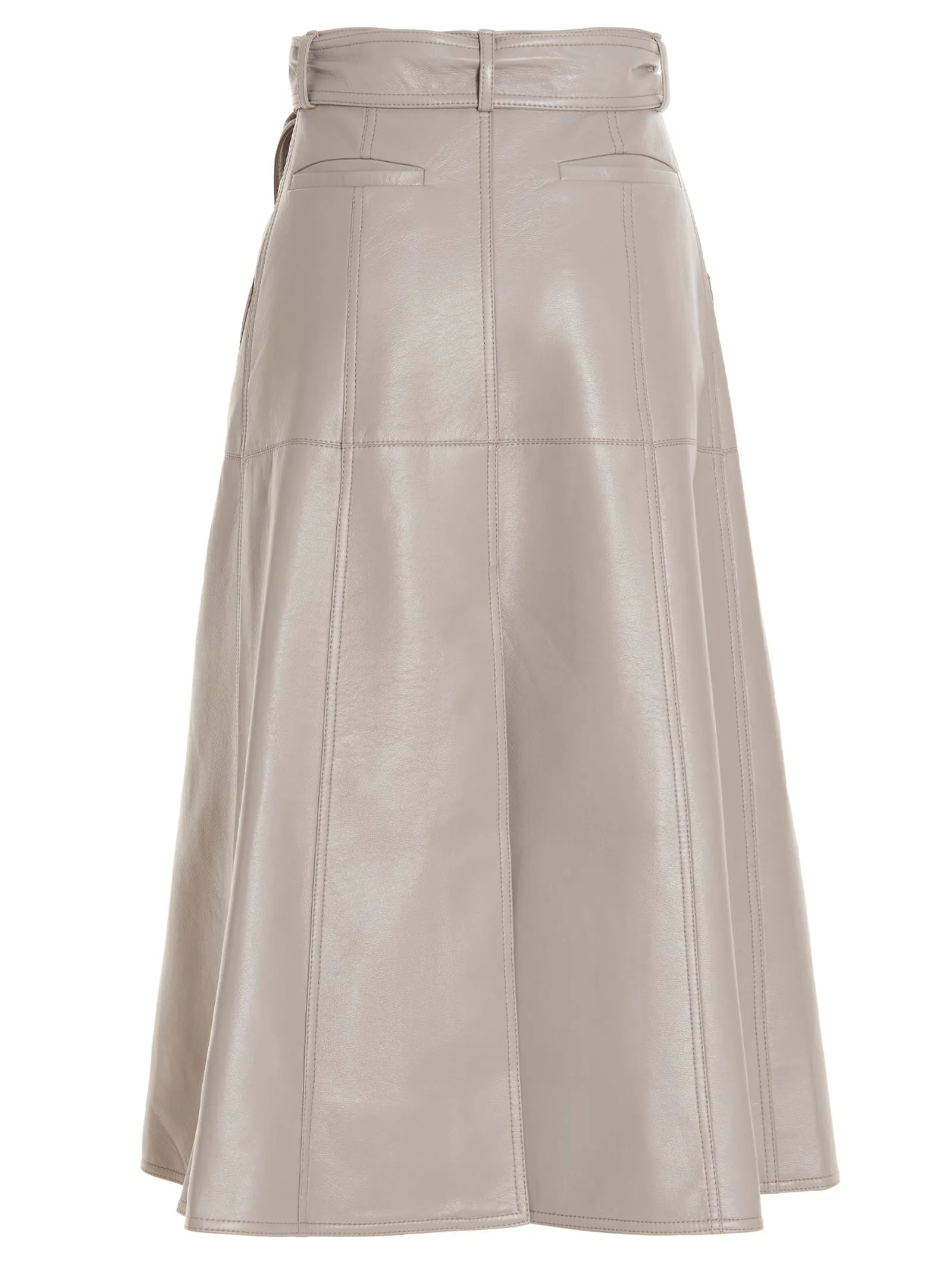 MATRIEL Faux-Leather Midi Skirt
