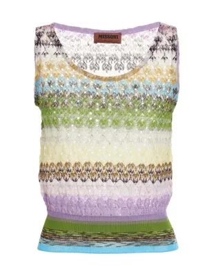 Missoni Sleeveless Striped Tank Top