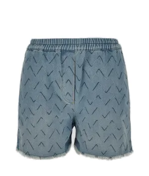 Missoni Zig-Zag Embroidered Frayed Edge Shorts