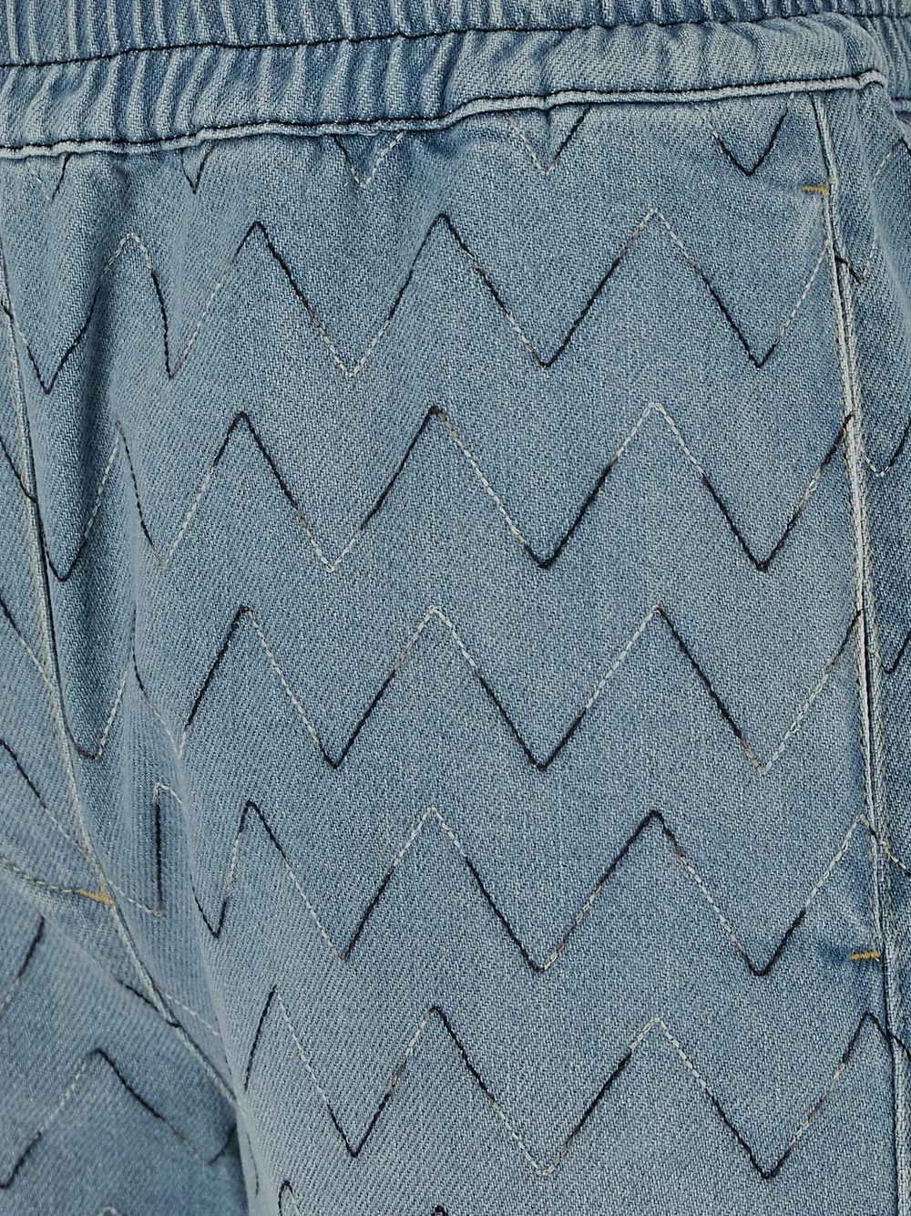 Missoni Zig-Zag Embroidered Frayed Edge Shorts