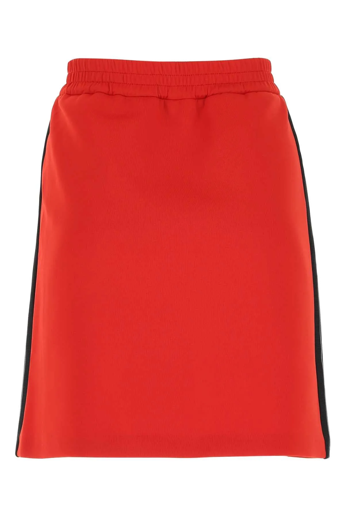 Miu Miu Logo Patched Jersey Skirt