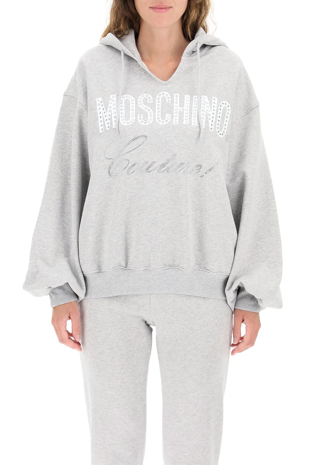 Moschino Couture Logo Embellished Oversized Hoodie