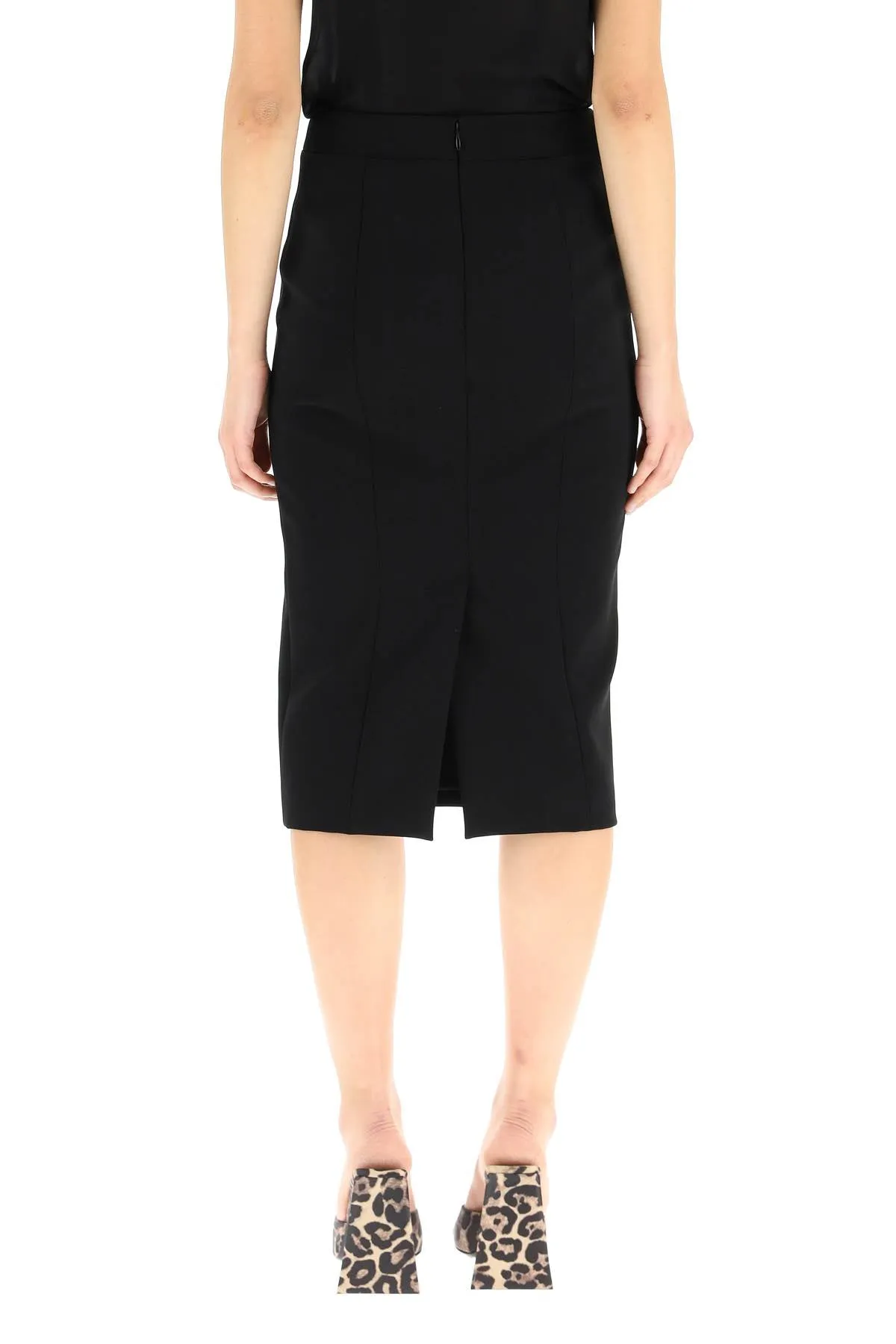 Moschino Crepe Pencil Midi Skirt