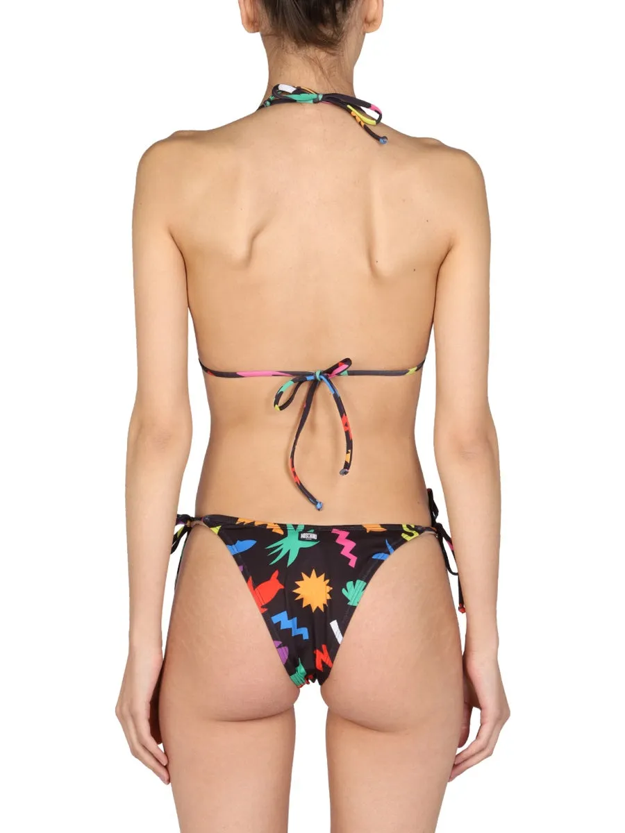 Moschino Graphic Printed Bikini Top