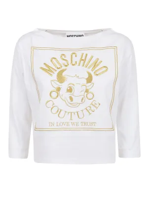 Moschino Logo Embroidered Crewneck T-Shirt