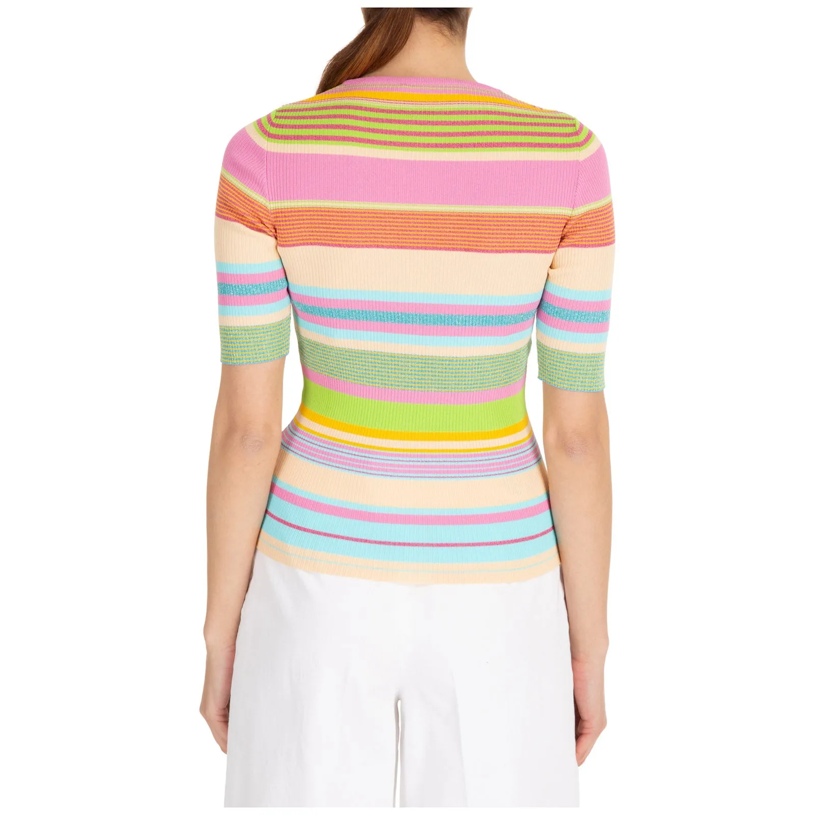Moschino Logo Intarsia Striped Top