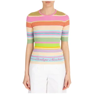 Moschino Logo Intarsia Striped Top