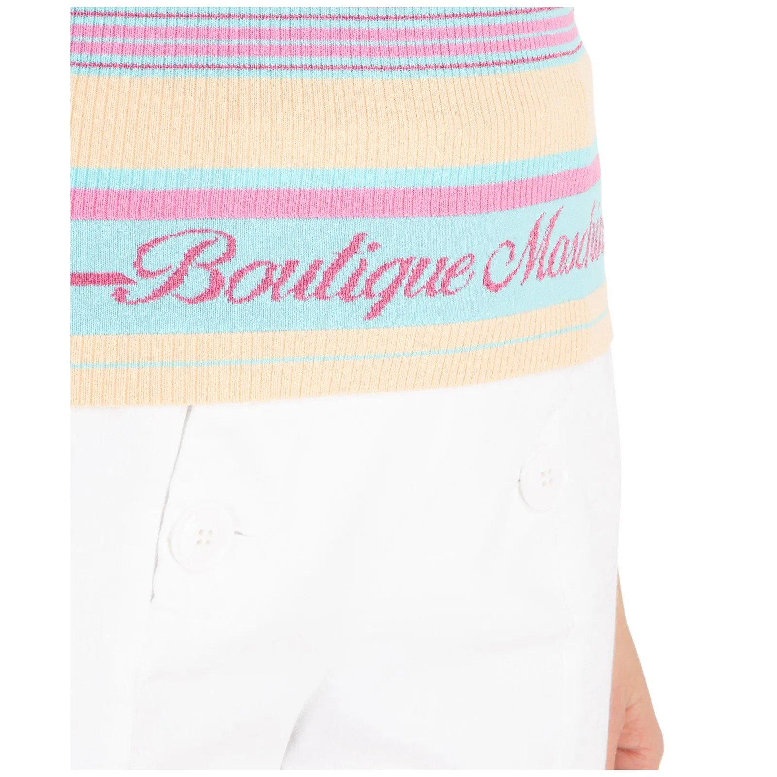 Moschino Logo Intarsia Striped Top