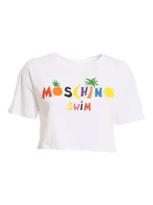 Moschino Logo Print Cropped T-Shirt