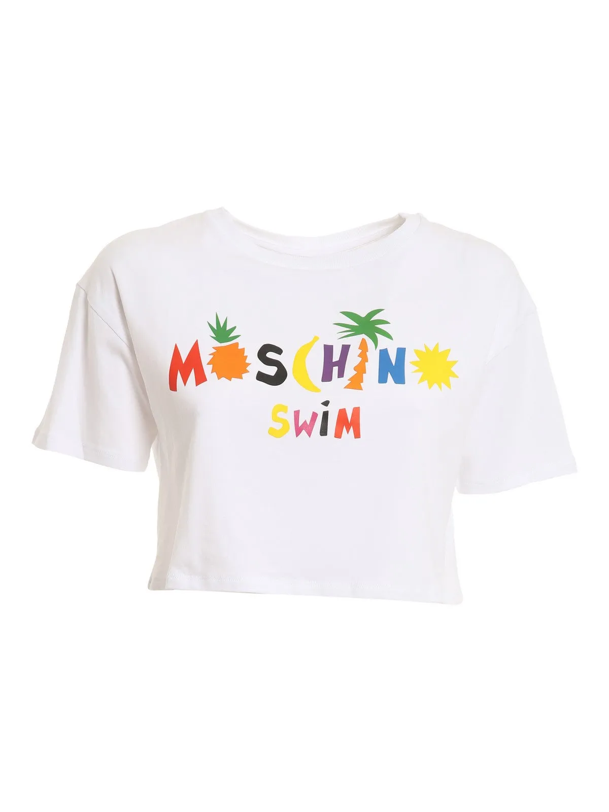Moschino Logo Print Cropped T-Shirt
