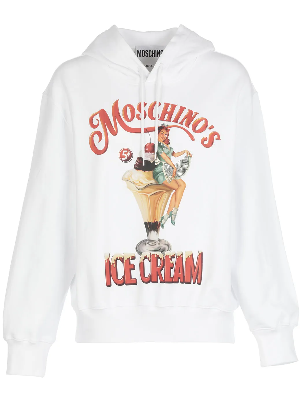 Moschino Logo Print Drawstring Hoodie