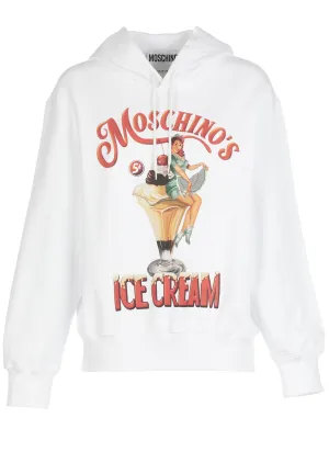 Moschino Logo Print Drawstring Hoodie