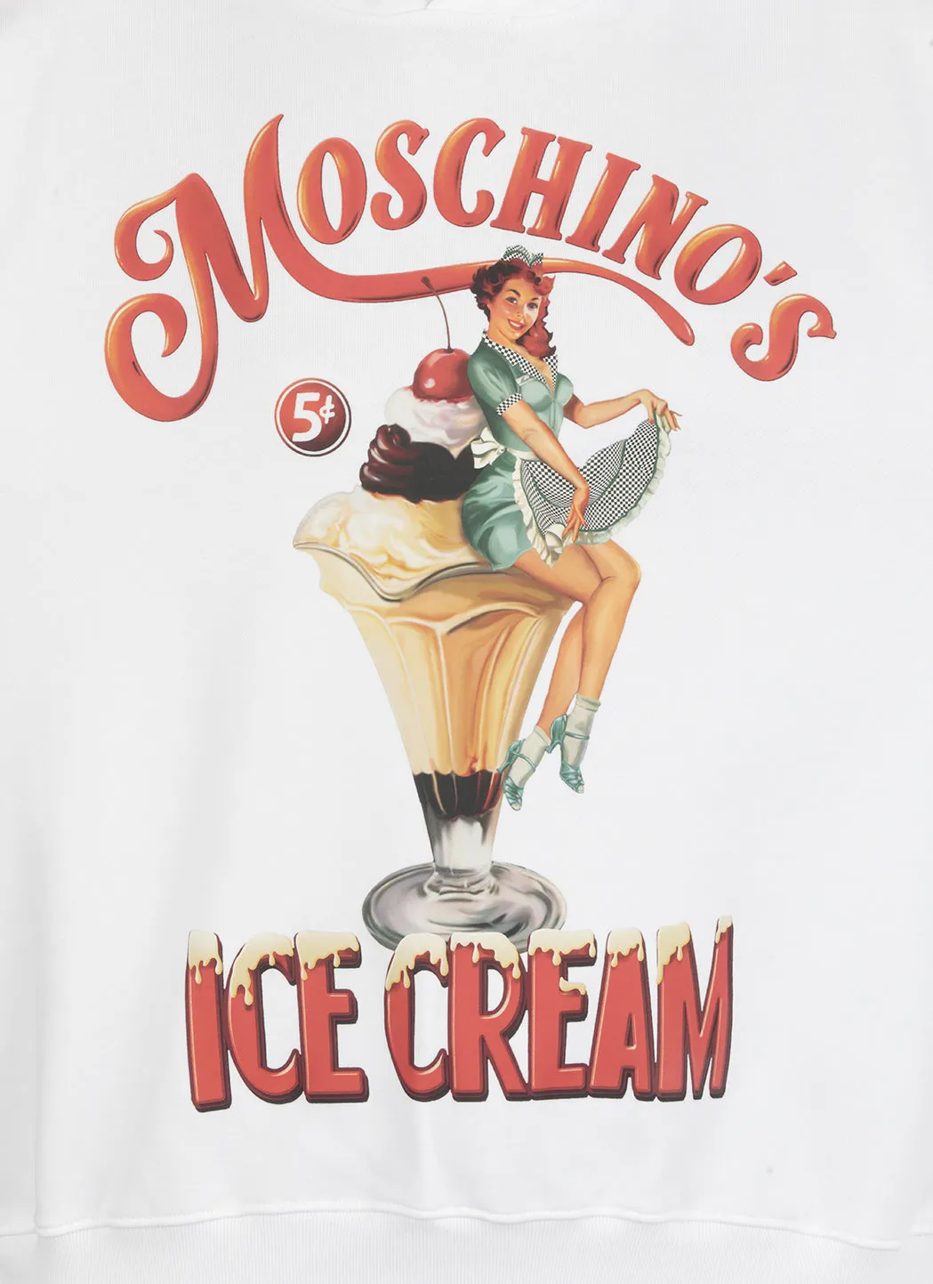 Moschino Logo Print Drawstring Hoodie