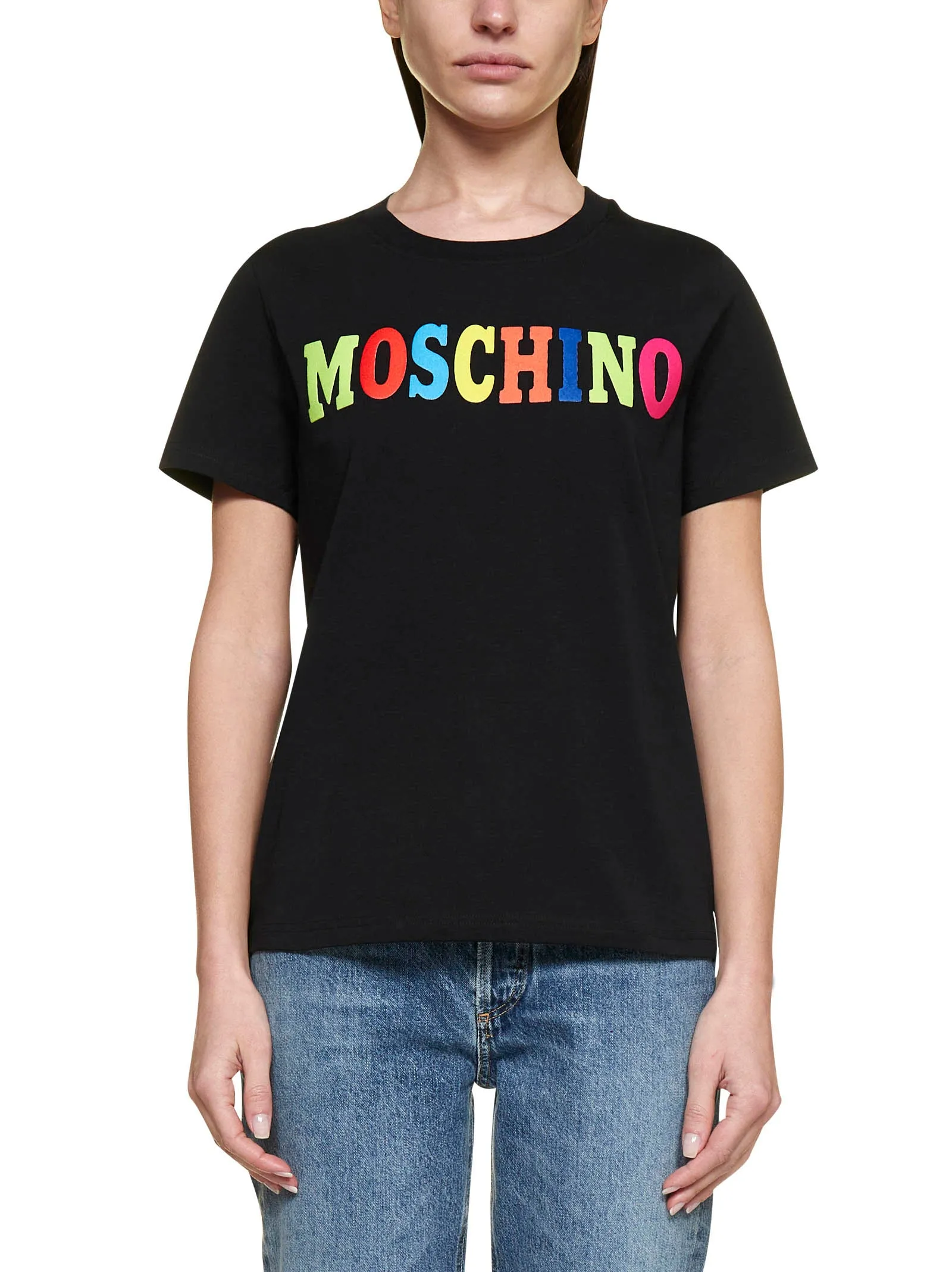 Moschino Logo Printed Crewneck T-Shirt