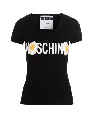 Moschino Logo Printed Crewneck T-Shirt
