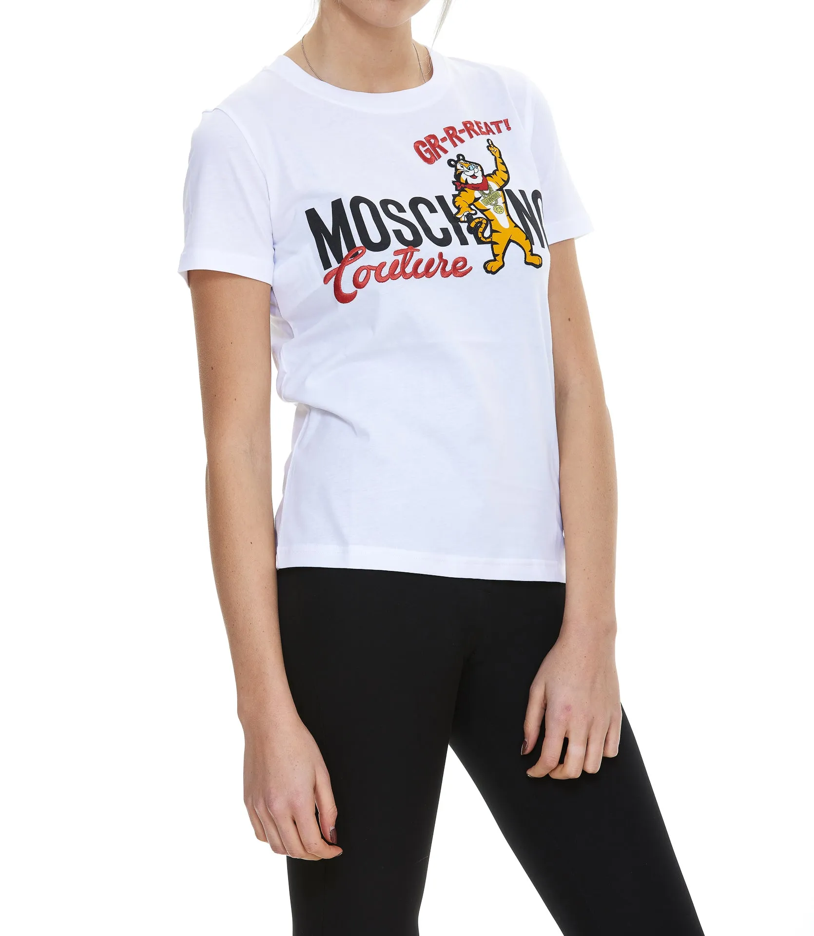 Moschino Logo Printed Crewneck T-Shirt