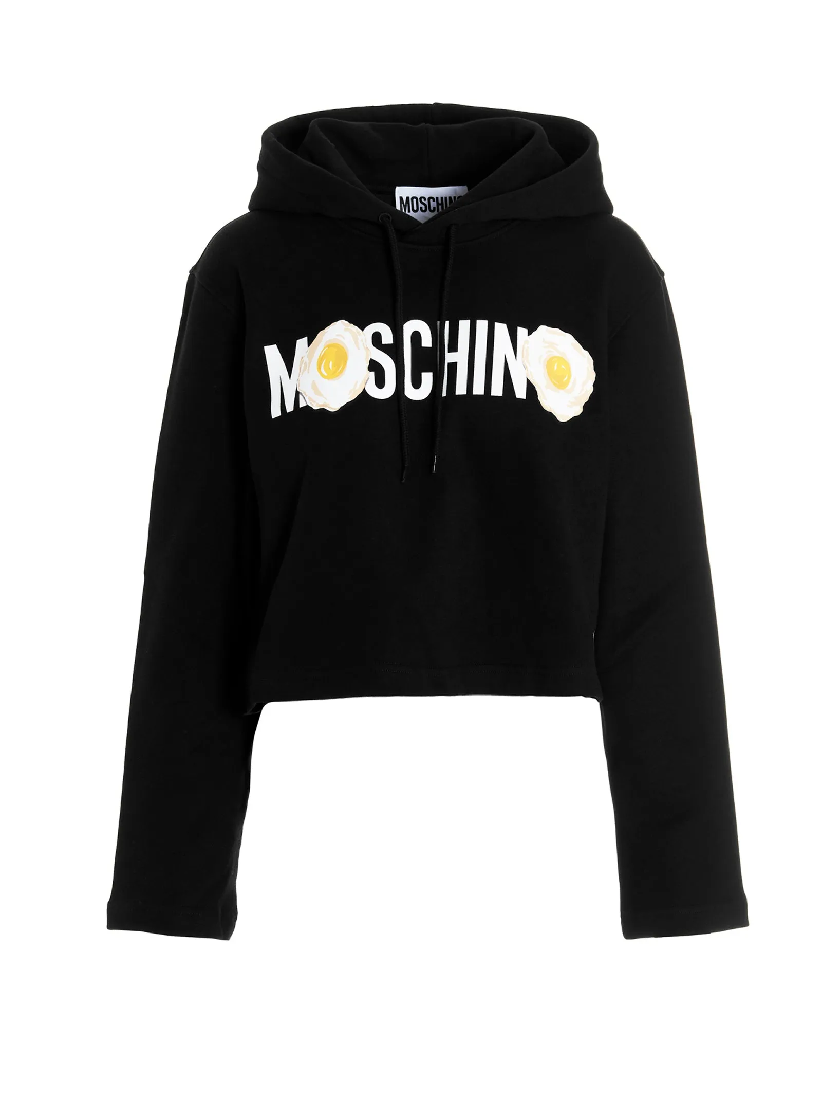 Moschino Logo Printed Cropped Hoodie