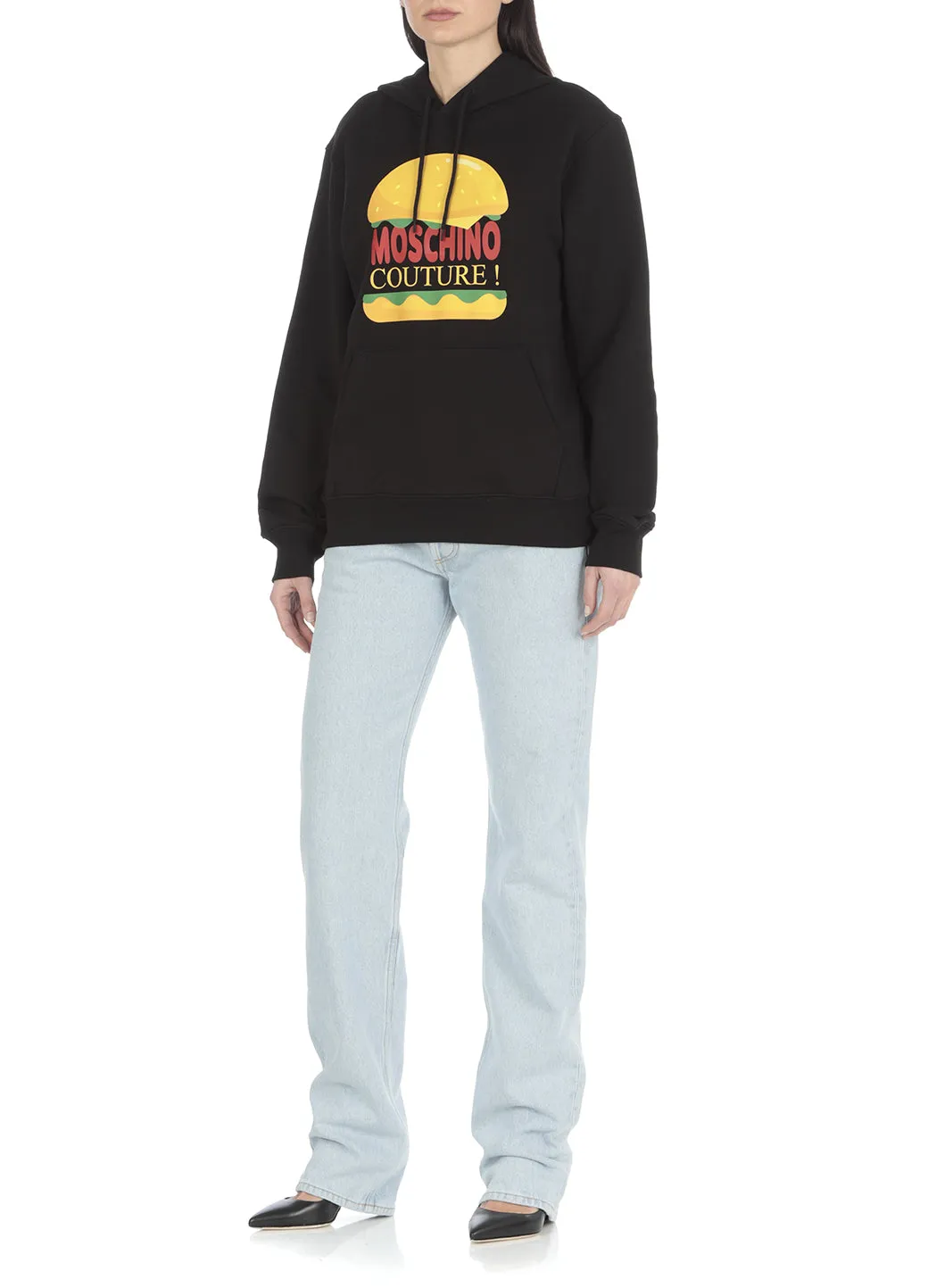 Moschino Logo Printed Drawstring Hoodie