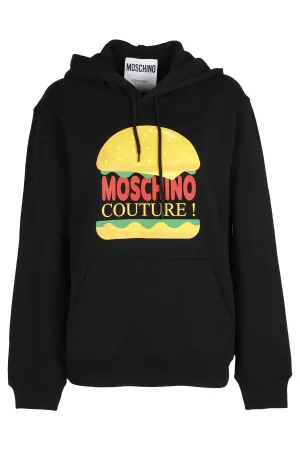 Moschino Logo Printed Drawstring Hoodie