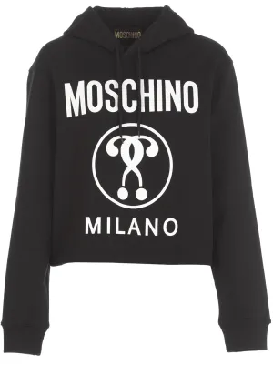Moschino Logo Printed Drawstring Hoodie