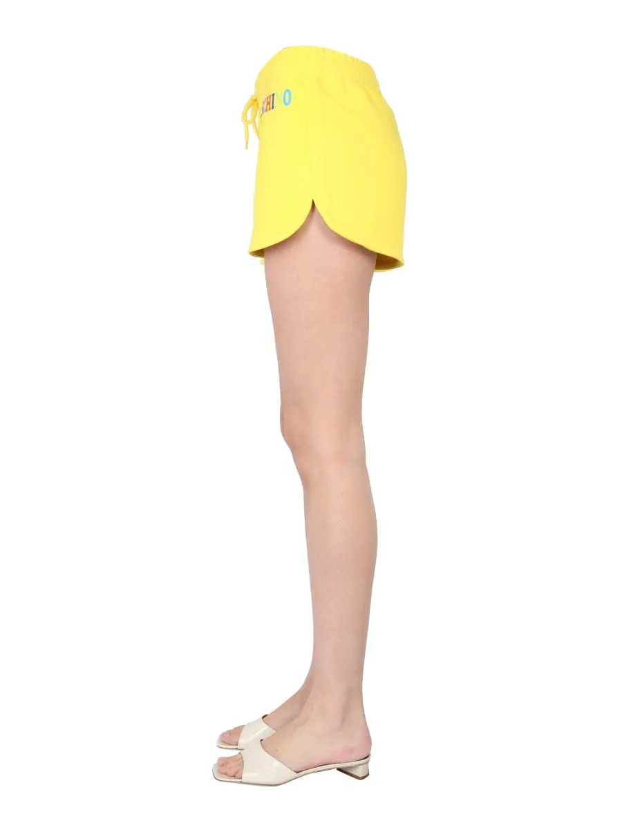 Moschino Logo Printed Drawstring Shorts