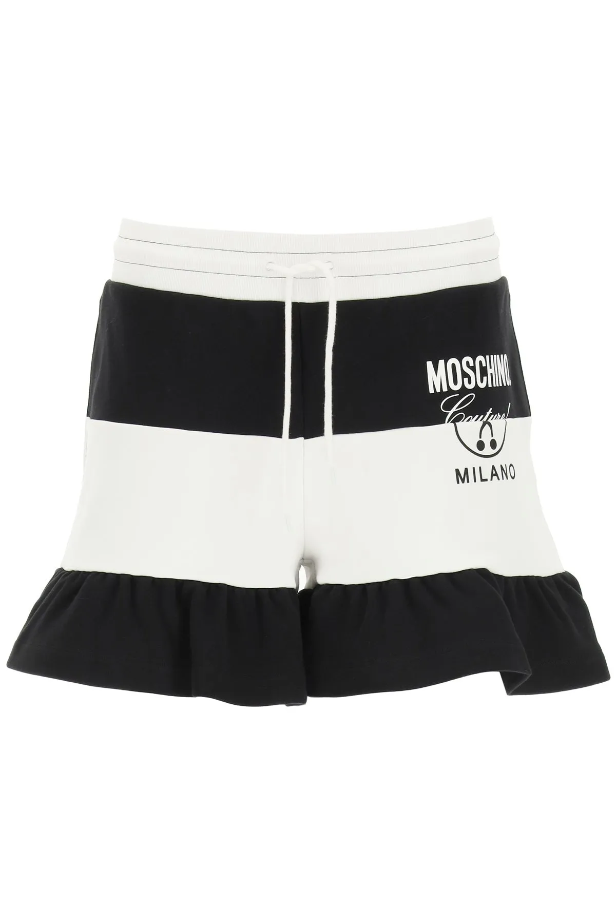Moschino Logo Printed Striped Shorts
