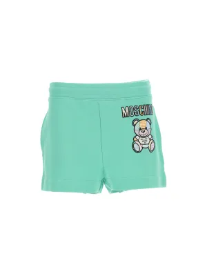Moschino Teddy Bear Logo Embroidered Shorts