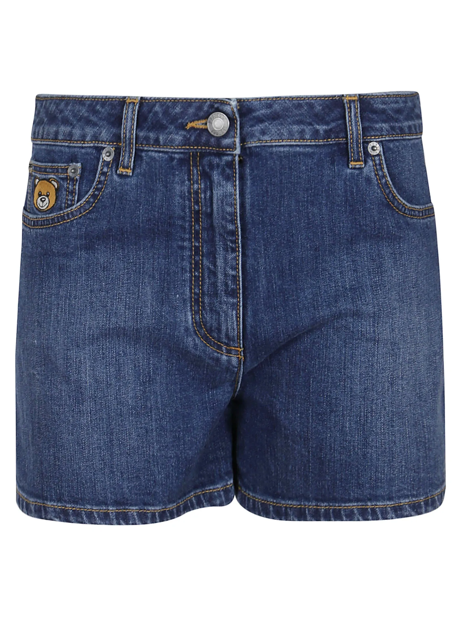 Moschino Teddy Bear Patch Denim Shorts