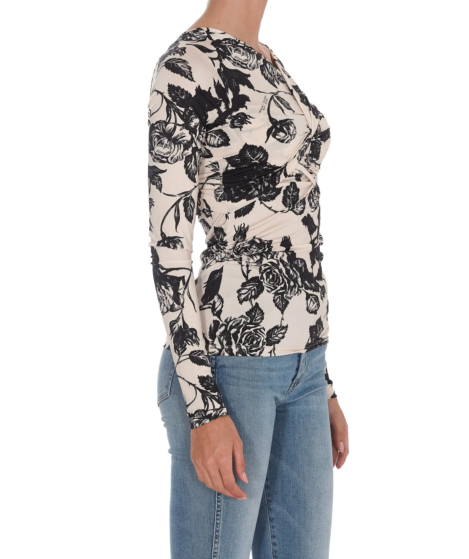 MSGM Allover Floral Print Top