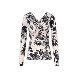 MSGM Allover Floral Print Top