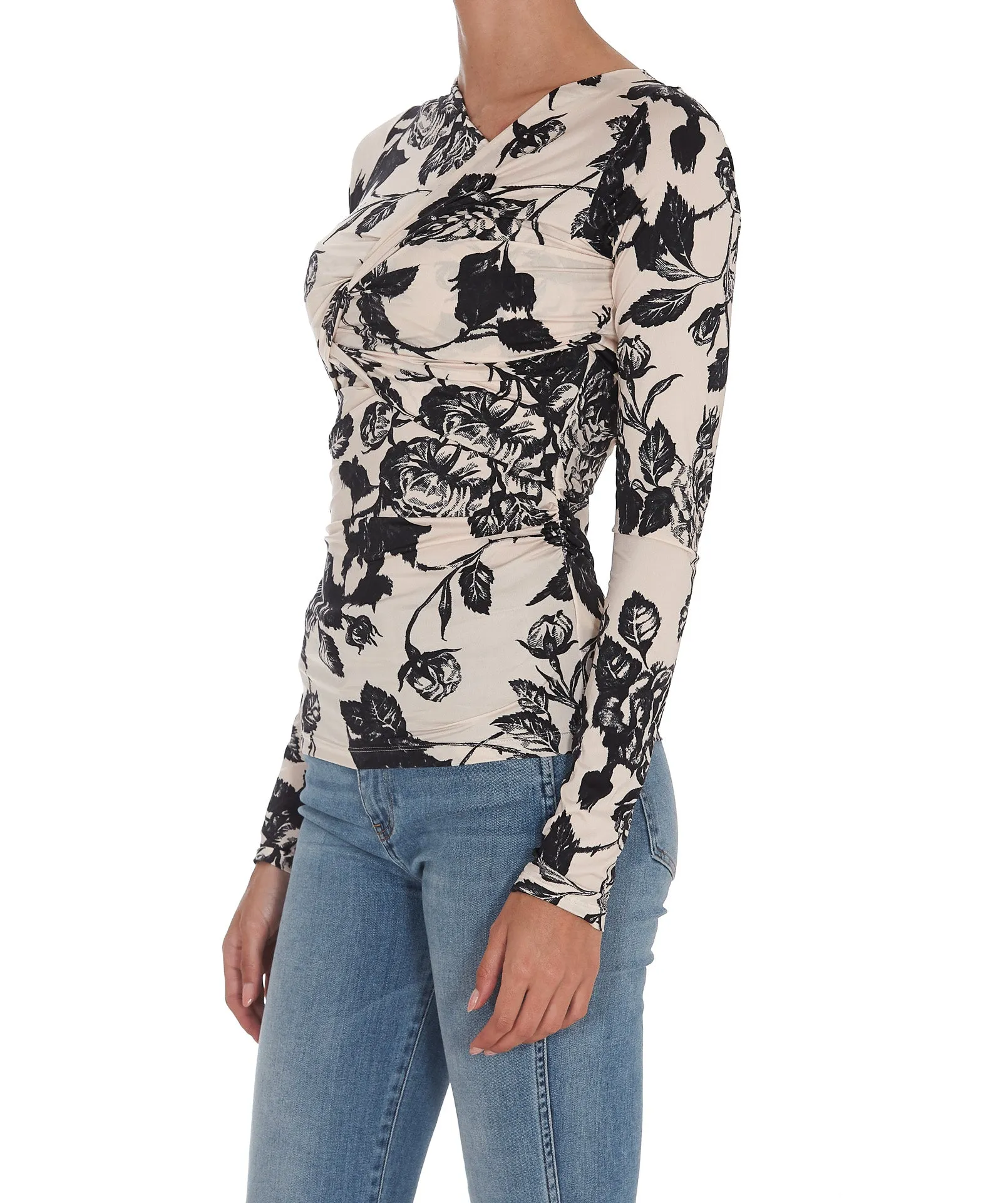 MSGM Allover Floral Print Top