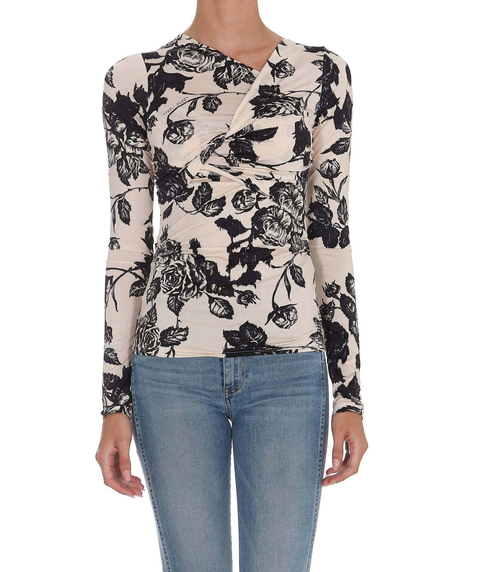MSGM Allover Floral Print Top
