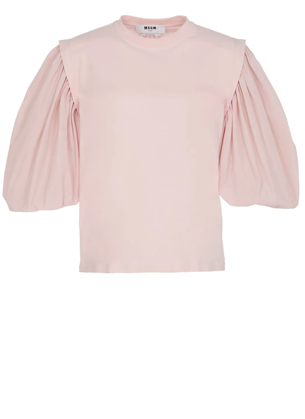 MSGM Ballon Sleeved Logo Print T-Shirt
