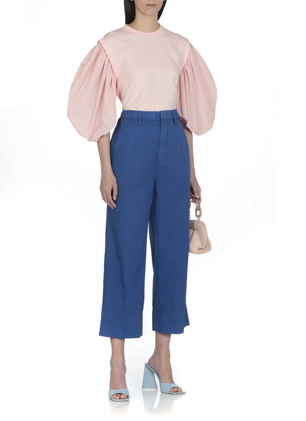 MSGM Ballon Sleeved Logo Print T-Shirt