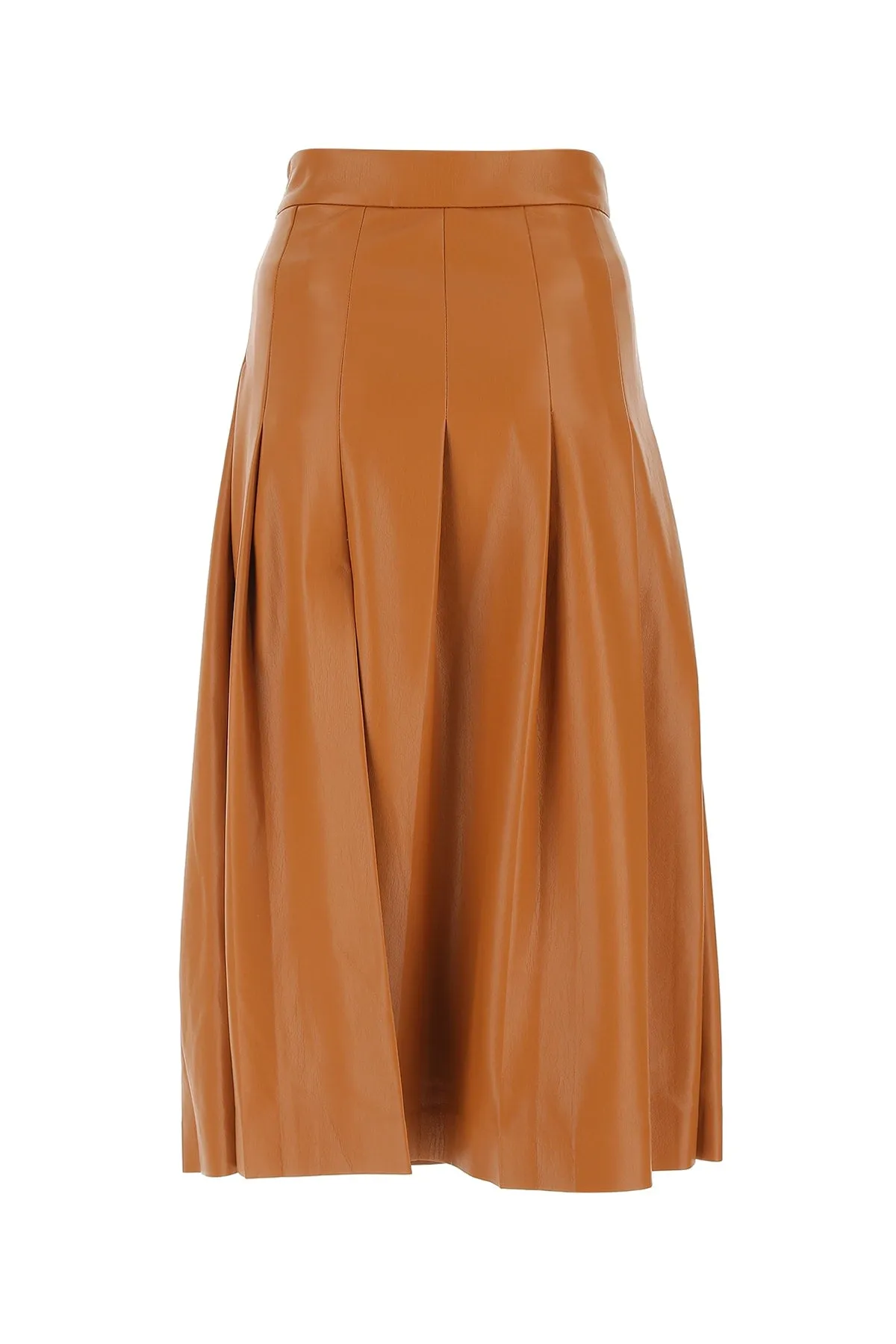 MSGM Faux-Leather Pleated Skirt