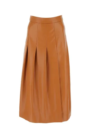 MSGM Faux-Leather Pleated Skirt
