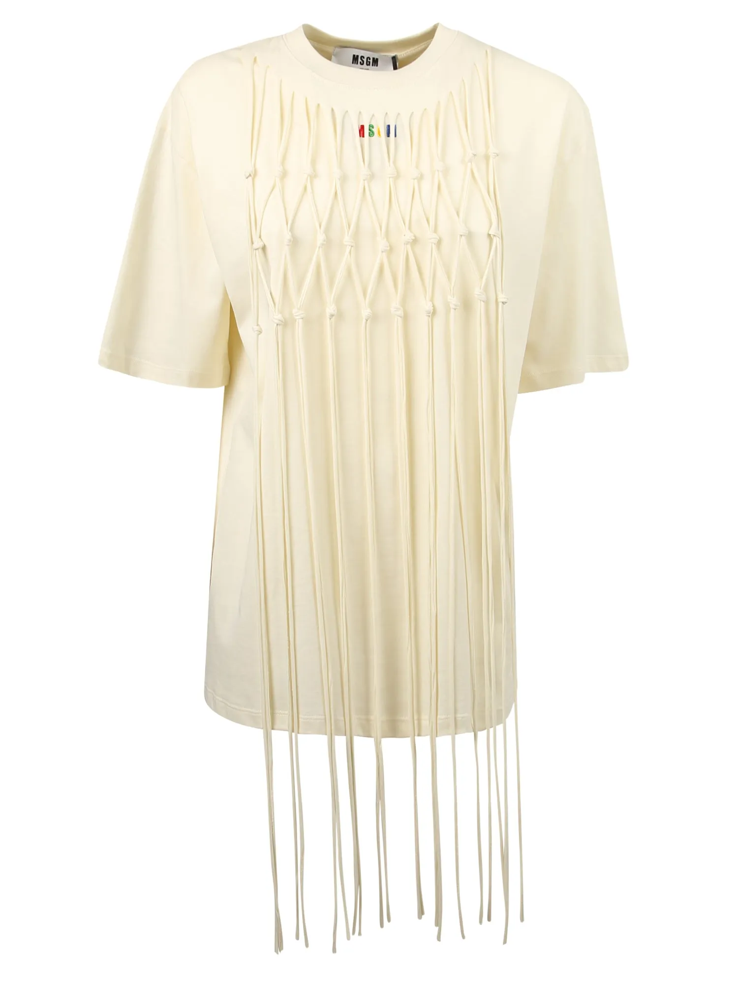 MSGM Frayed Detail Crewneck T-Shirt