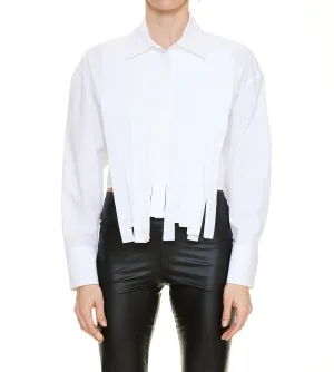 MSGM Fringe Cropped Shirt