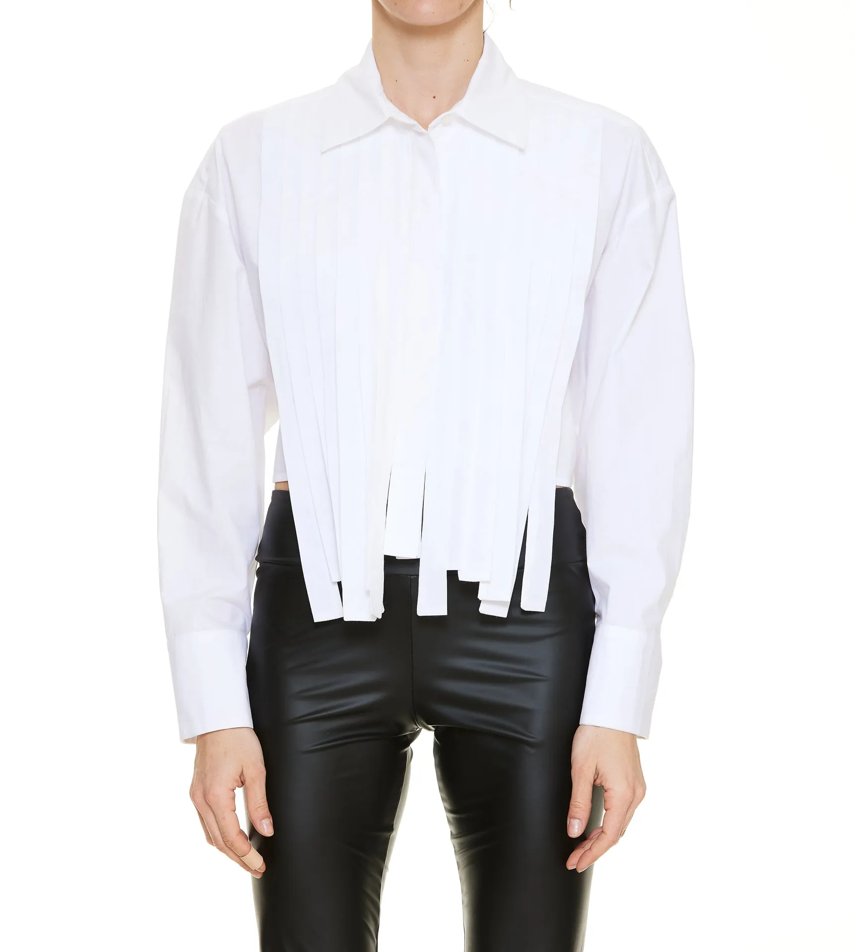 MSGM Fringe Cropped Shirt