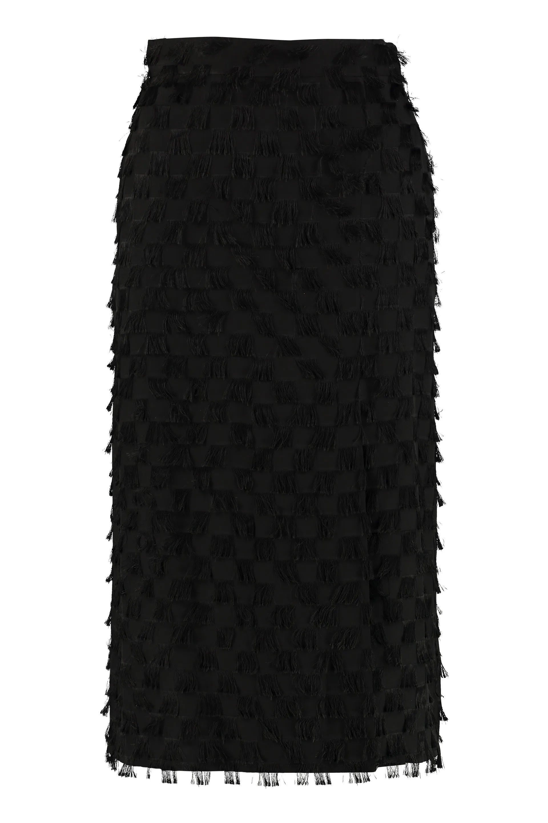 MSGM Fringed Pencil Skirt