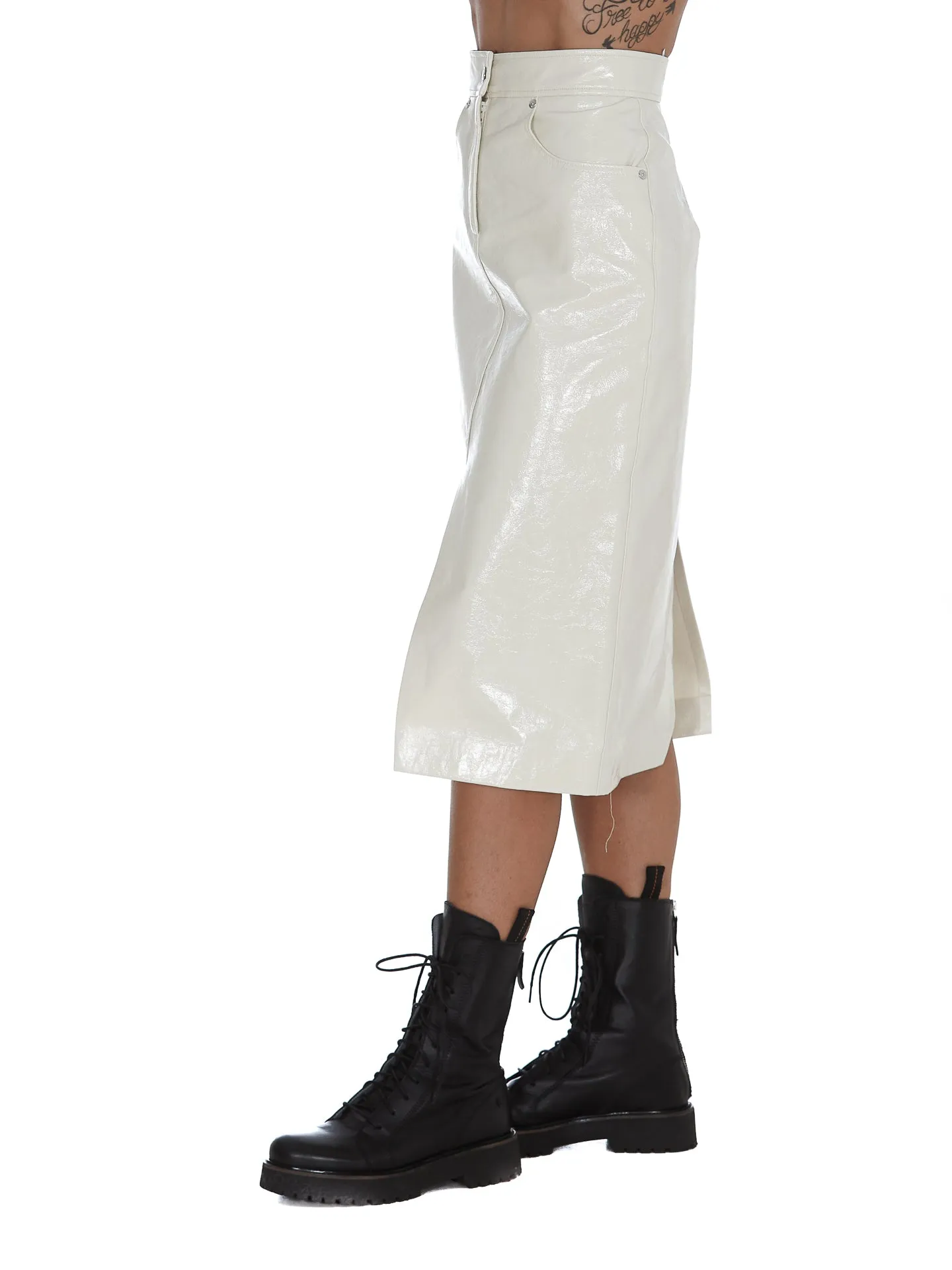MSGM Front Slit Midi Skirt