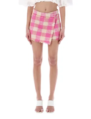 MSGM Gingham Check Wrapped Shorts