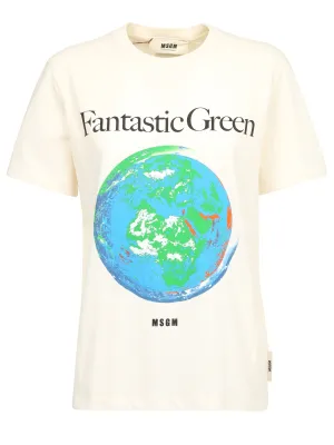 MSGM Graphic Print Crewneck T-Shirt