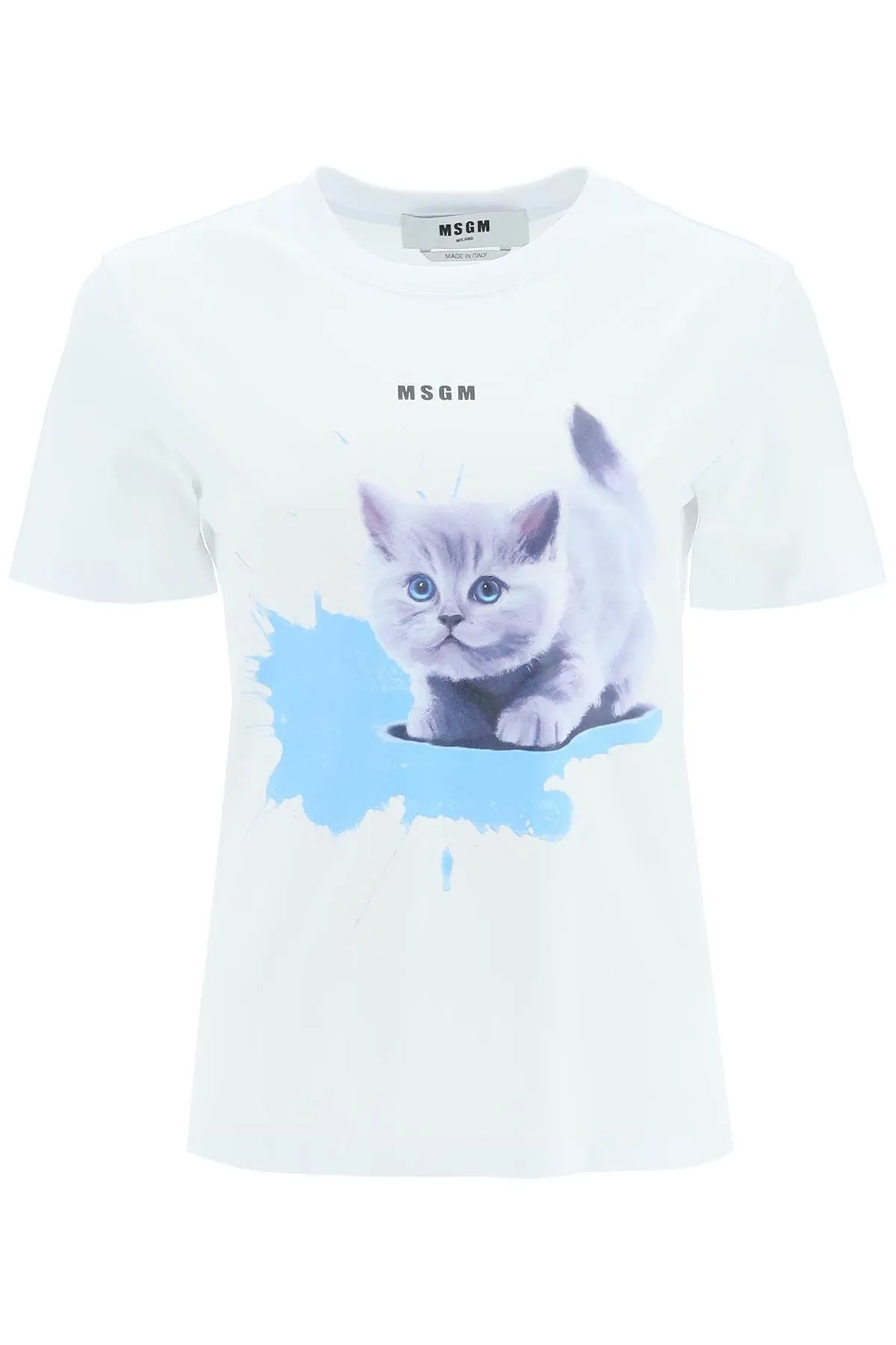 MSGM Graphic Printed Crewneck T-Shirt