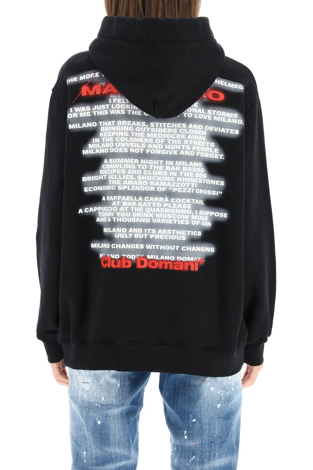 MSGM Graphic Printed Long-Sleeved Hoodie