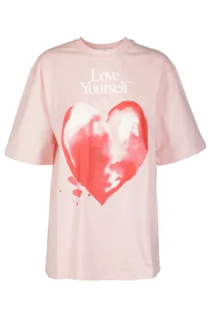 MSGM Heart Printed Crewneck T-Shirt