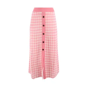 MSGM High Waist Check Patterned Skirt