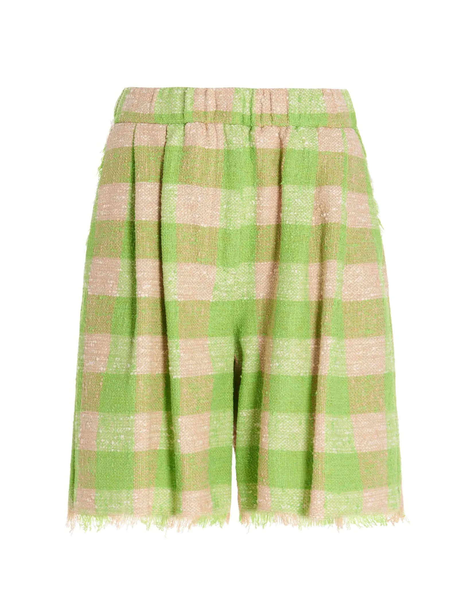 MSGM High Waisted Checked Bermuda Shorts