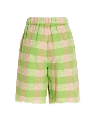 MSGM High Waisted Checked Bermuda Shorts