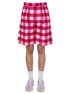 MSGM High Waisted Checked Shorts